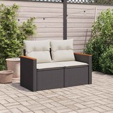 VidaXL Tuinbank 2-zits Poly Rattan Zwart - -46% Korting!