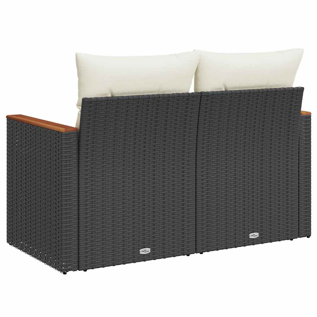 VidaXL Tuinbank 2-zits Poly Rattan Zwart - -46% Korting!