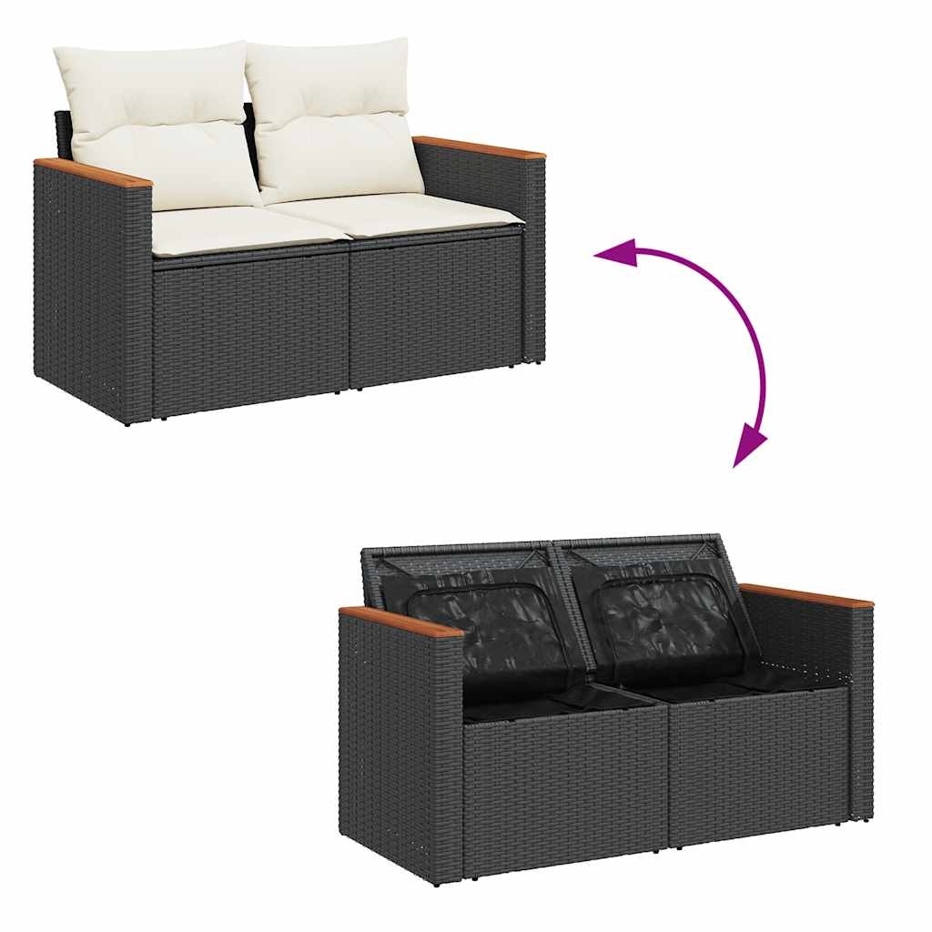 VidaXL Tuinbank 2-zits Poly Rattan Zwart - -46% Korting!