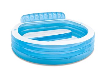 INTEX Ovaal Opblaaszwembad met Zitje - 224x216x76 cm - 51% Korting!