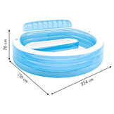 INTEX Ovaal Opblaaszwembad met Zitje - 224x216x76 cm - 51% Korting!