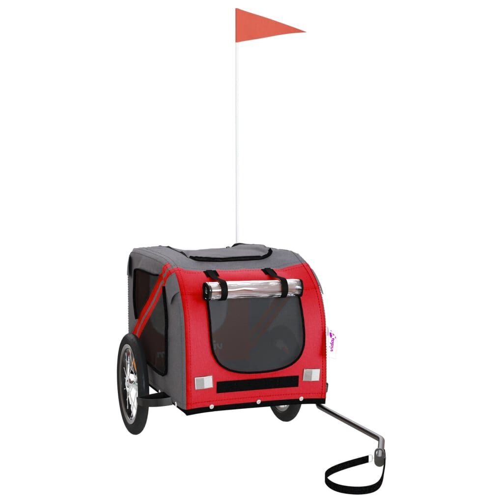 VidaXL Hondenfietstrailer - Rood/Grijs | 55% Korting | Bijna Nieuw!