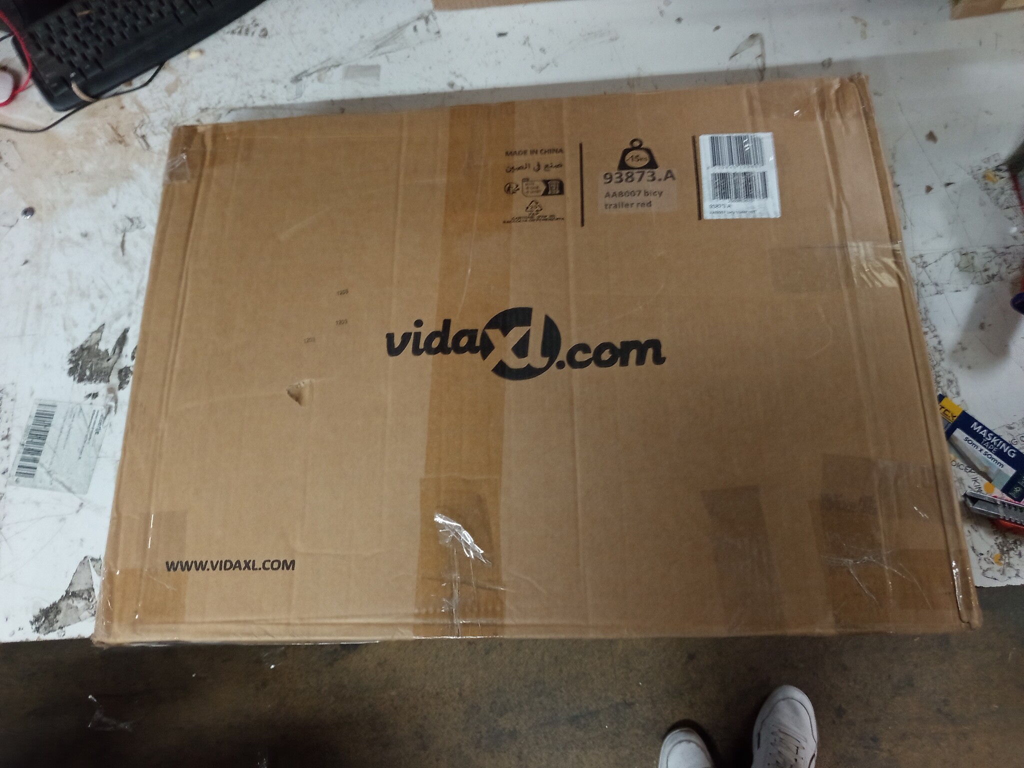 VidaXL Hondenfietstrailer - Rood/Grijs | 55% Korting | Bijna Nieuw!