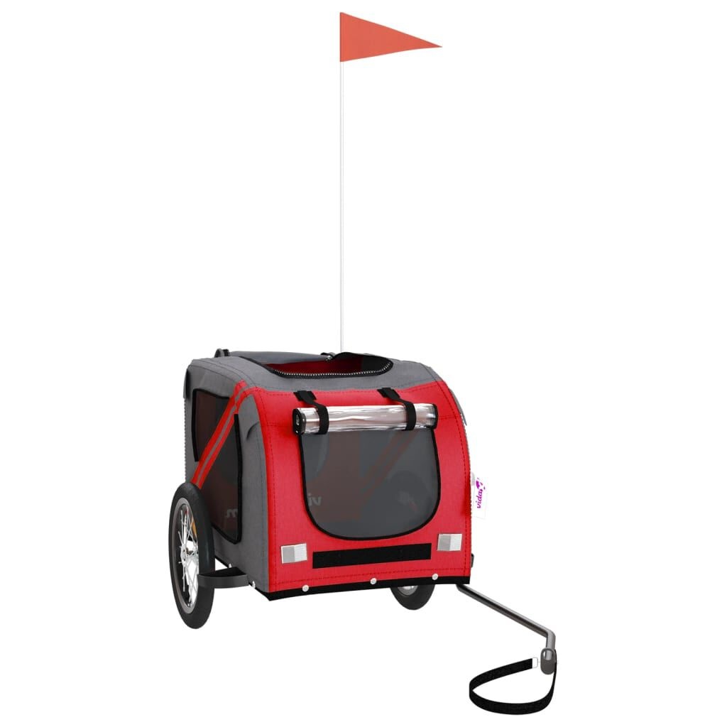 VidaXL Hondenfietstrailer - Rood/Grijs | 55% Korting | Bijna Nieuw!