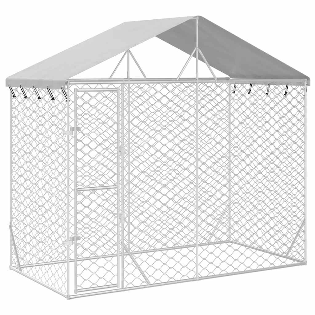 VidaXL Hondenkennel met dak - 3x1,5x2,5m - Gegalvaniseerd Staal - 40% Korting!