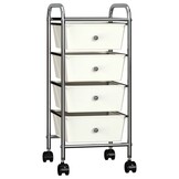 VidaXL Opbergtrolley Wit met 4 Lades - 35% Korting! Ongebruikt!