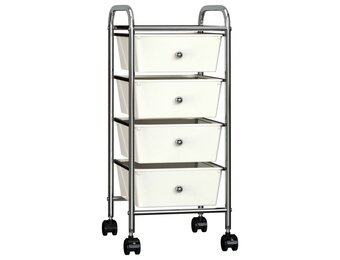 VidaXL Opbergtrolley Wit met 4 Lades - 35% Korting! Ongebruikt!