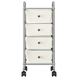 VidaXL Opbergtrolley Wit met 4 Lades - 35% Korting! Ongebruikt!