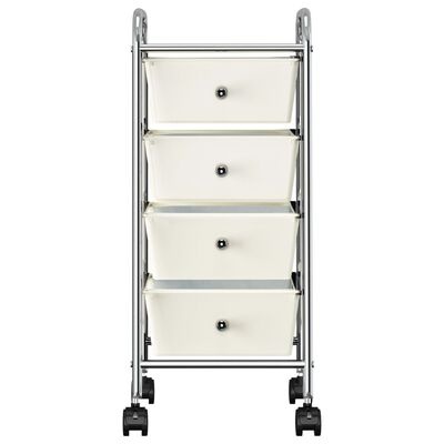 VidaXL Opbergtrolley Wit met 4 Lades - 35% Korting! Ongebruikt!