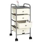 VidaXL Opbergtrolley Wit met 4 Lades - 35% Korting! Ongebruikt!