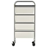 VidaXL Opbergtrolley Wit met 4 Lades - 35% Korting! Ongebruikt!
