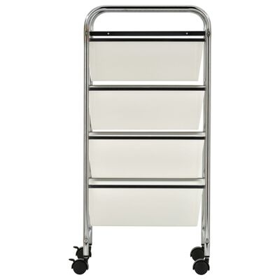 VidaXL Opbergtrolley Wit met 4 Lades - 35% Korting! Ongebruikt!