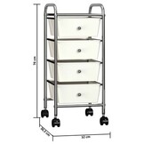VidaXL Opbergtrolley Wit met 4 Lades - 35% Korting! Ongebruikt!