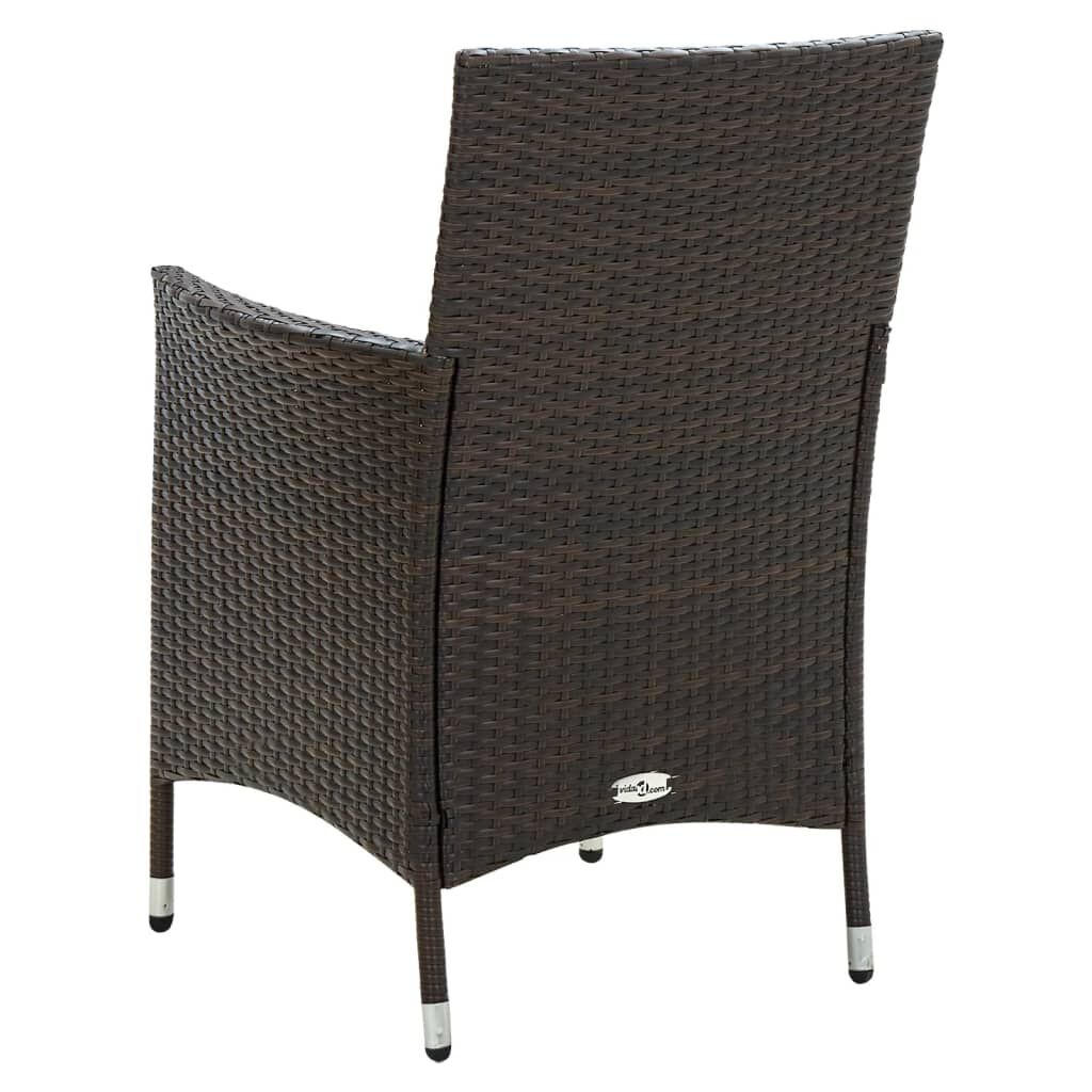 VidaXL Tuinstoelen 2x Poly Rattan Bruin met Kussens - 61% Korting!