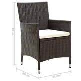 VidaXL Tuinstoelen 2x Poly Rattan Bruin met Kussens - 61% Korting!