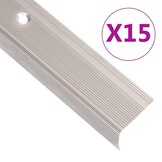 vidaXL Trapneuzen L-vormig 15 st 90 cm Aluminium Champagne - 35% Korting!
