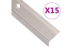 vidaXL Trapneuzen L-vormig 15 st 90 cm Aluminium Champagne - 35% Korting!