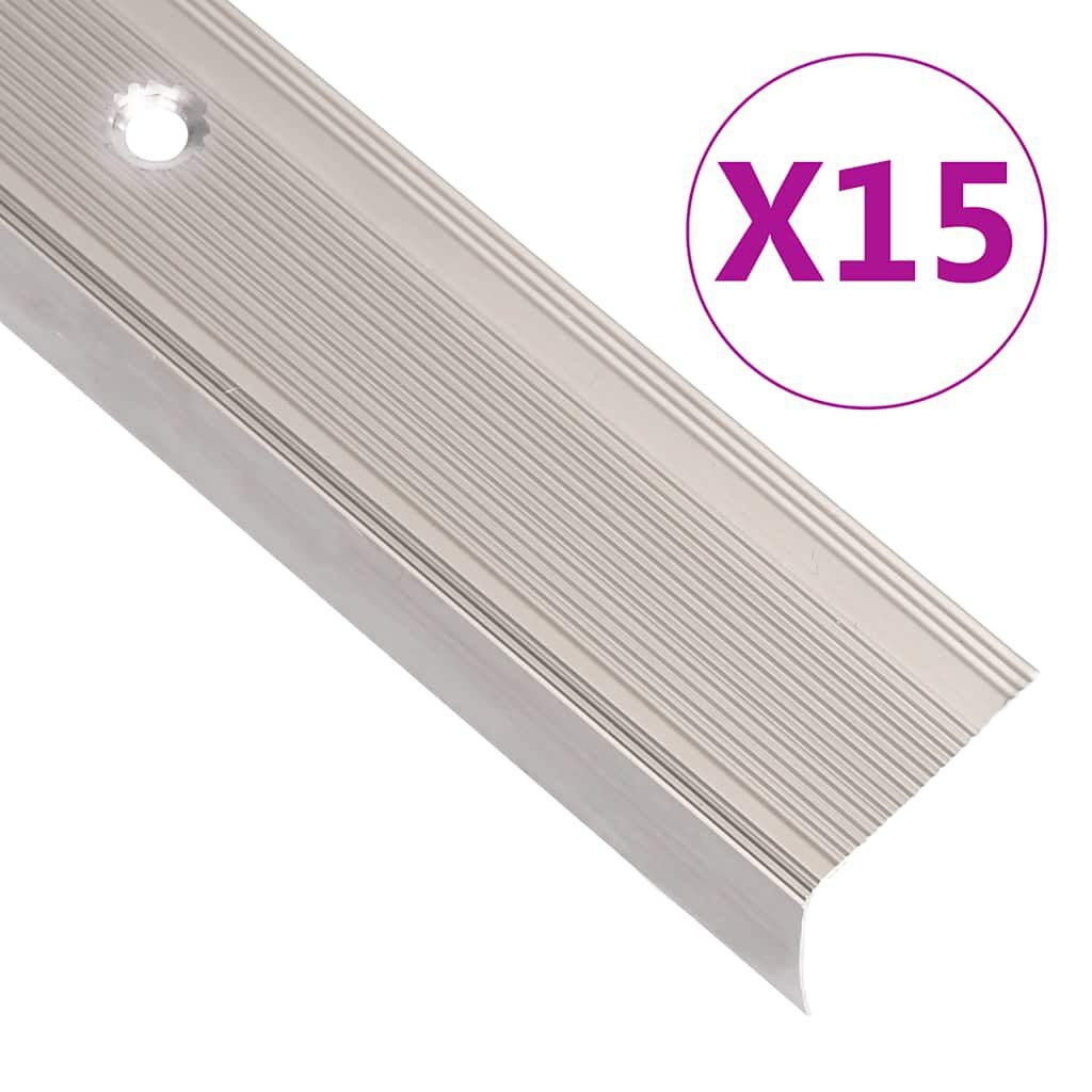 vidaXL Trapneuzen L-vormig 15 st 90 cm Aluminium Champagne - 35% Korting!
