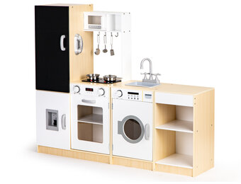 Kinderkeuken Hout - Speelkeuken Wit - 40% Korting! - 127x29,5x106cm