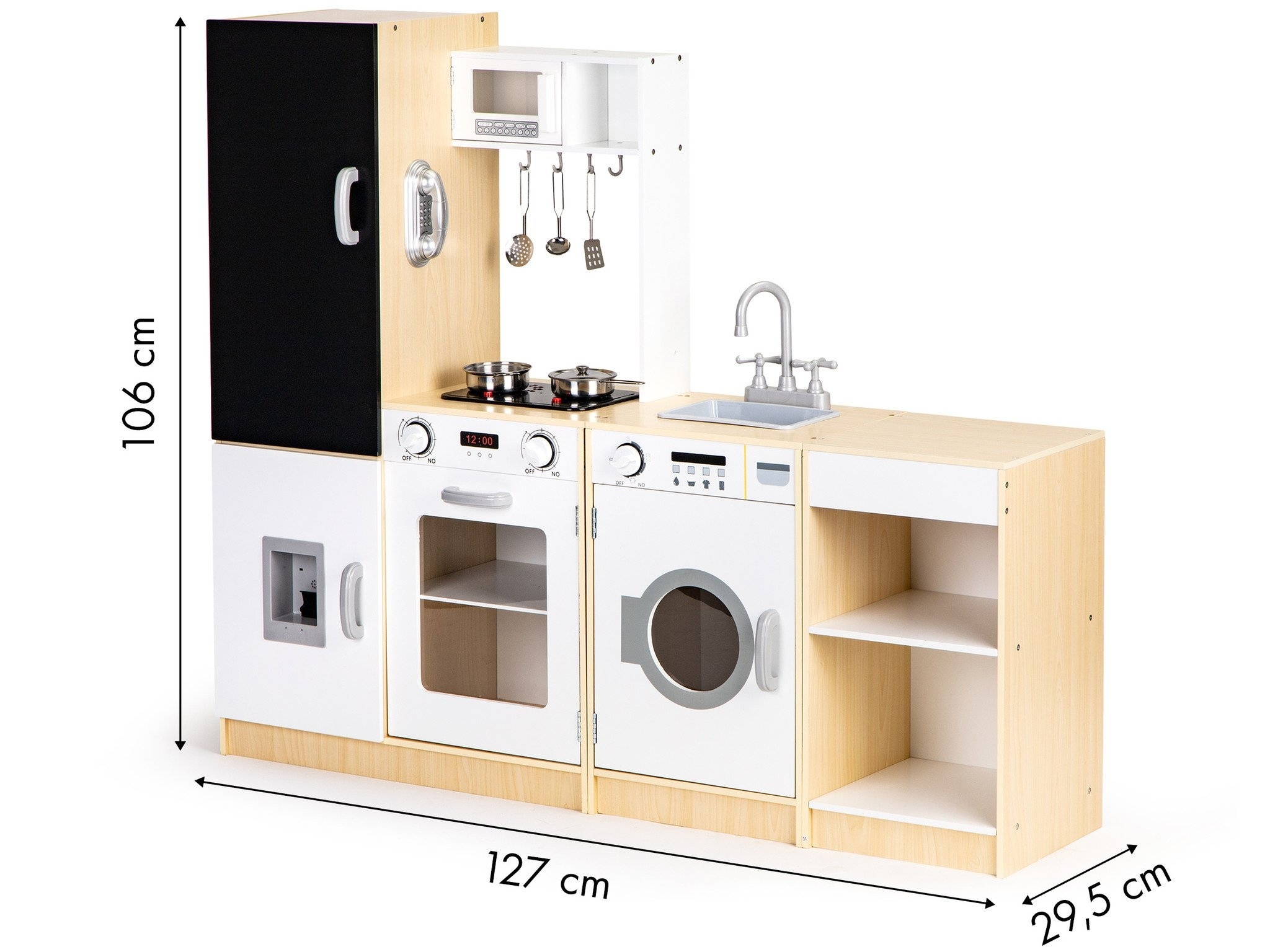 Kinderkeuken Hout - Speelkeuken Wit - 40% Korting! - 127x29,5x106cm