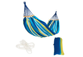 Hangmat 2 Persoons Blauw/Groen - 40% Korting! 185x150cm