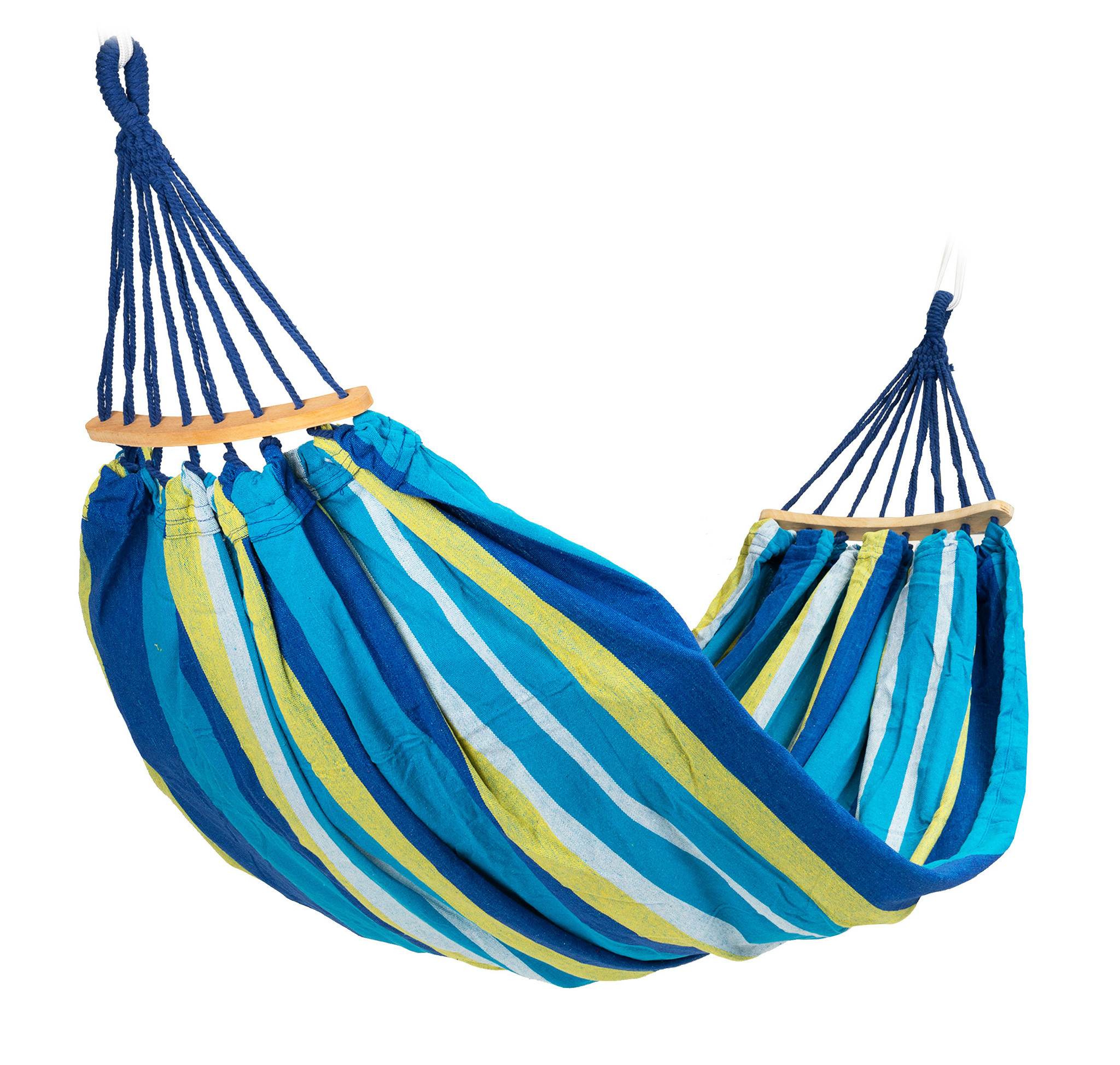 Hangmat 2 Persoons Blauw/Groen - 40% Korting! 185x150cm