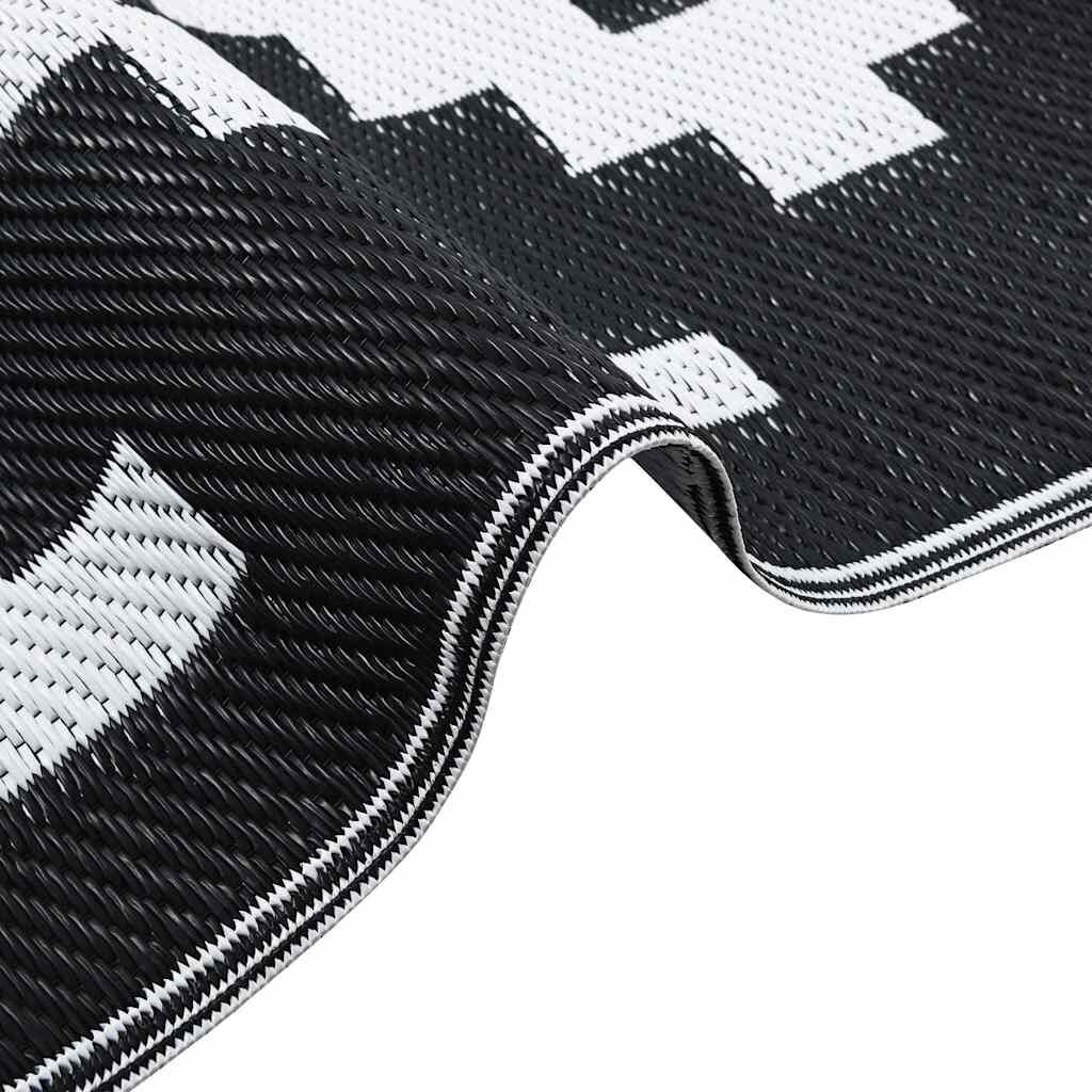 VidaXL Buitenkleed ARAKIL 190x290 cm PP Wit/Zwart - Nu 35% Korting!