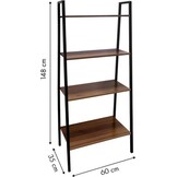 Open Boekenkast met 4 Schappen - Bruin & Zwart | 40% Korting!