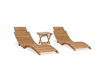 VidaXL Ligbed met Tafel van Massief Teakhout - 72% Korting! Unieke kans!