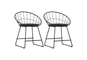 VidaXL Eetkamerstoelen 2-delig Kunstleer Zwart - 59% Korting!