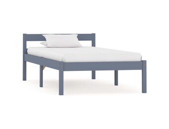 vidaXL Bedframe Grenenhout Grijs 100x200 cm - Nu 41% Korting!