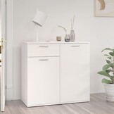 vidaXL Dressoir Hoogglans Wit - 55% Korting | Beschadigde Hoeken