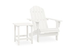Adirondack Tuinstoel met Tafel van Vurenhout (Wit) - 46% Korting!