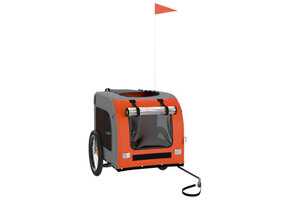 VidaXL Hondenfietstrailer Oxfordstof & IJzer - Oranje/Grijs | 60% Korting!