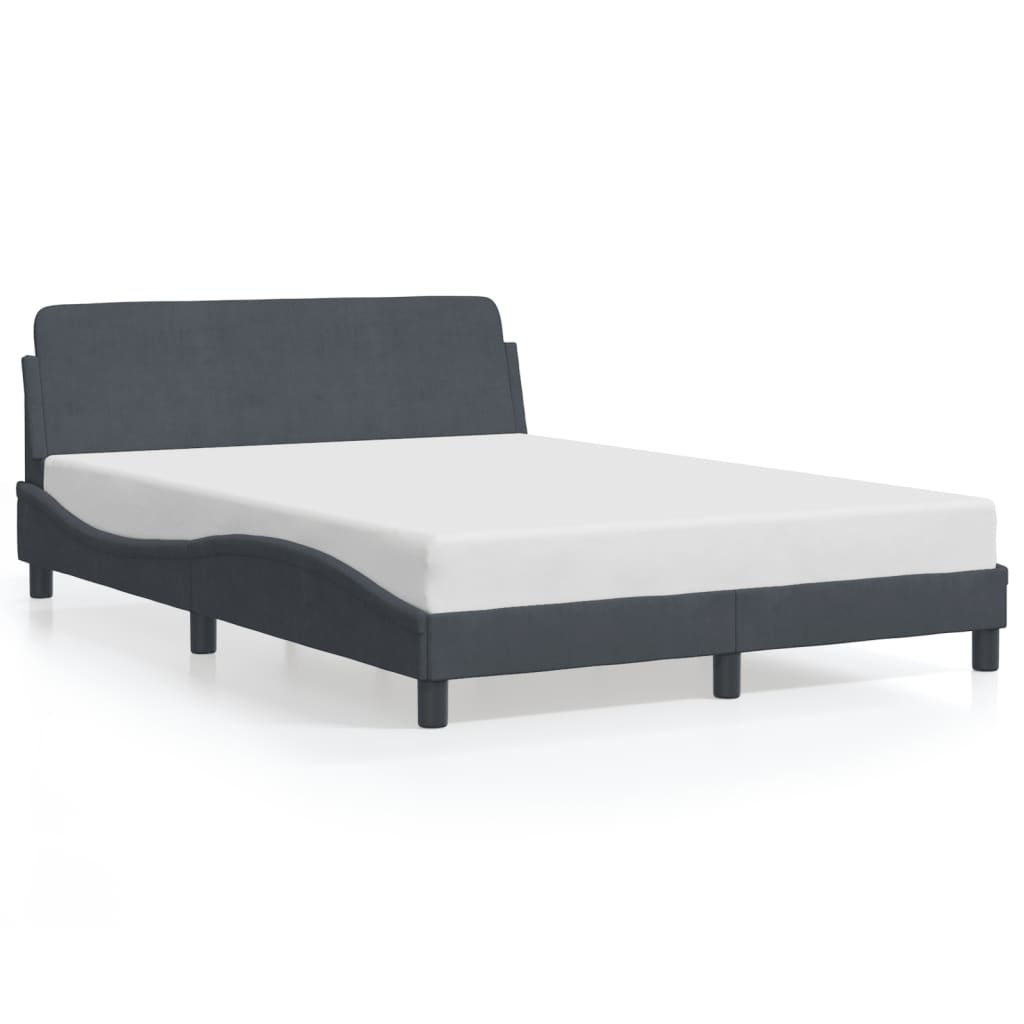 vidaXL Bedframe Fluweel Donkergrijs 140x200 cm - 55% Korting!