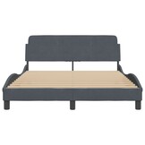 vidaXL Bedframe Fluweel Donkergrijs 140x200 cm - 55% Korting!