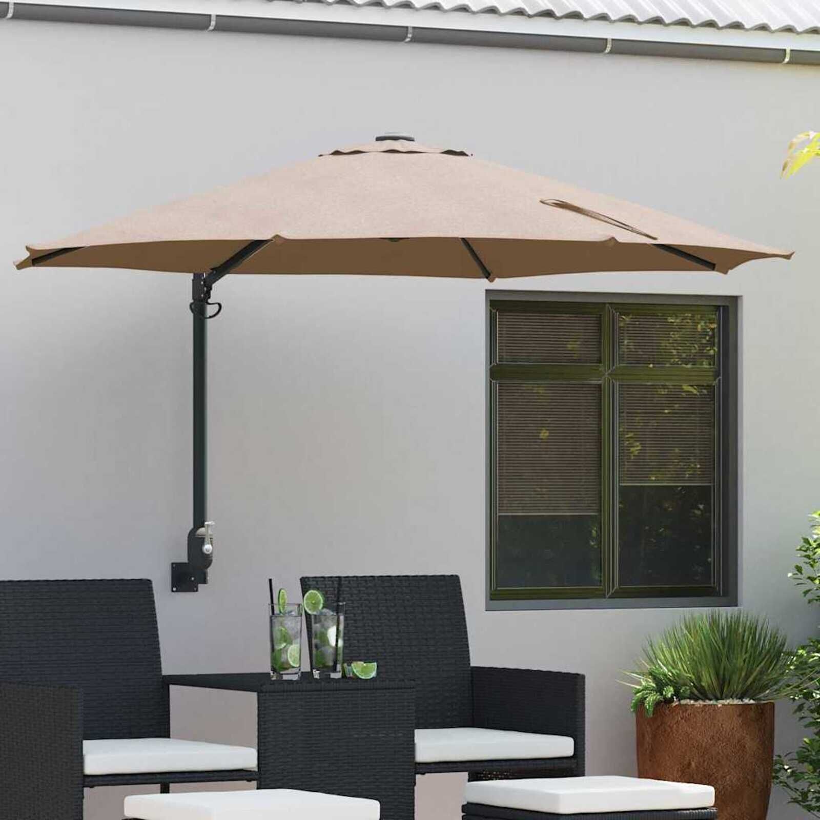 VidaXL Tuinparasol Taupe/Zwart - 57% KORTING! Ongebruikt!
