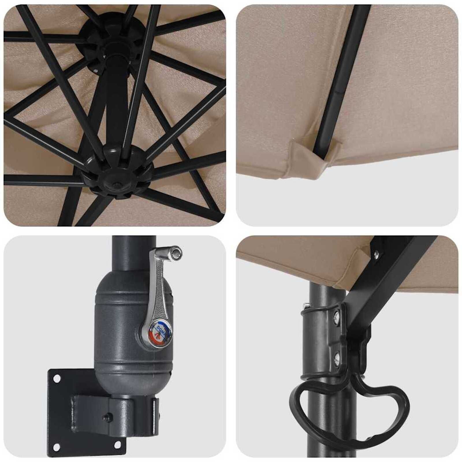 VidaXL Tuinparasol Taupe/Zwart - 57% KORTING! Ongebruikt!