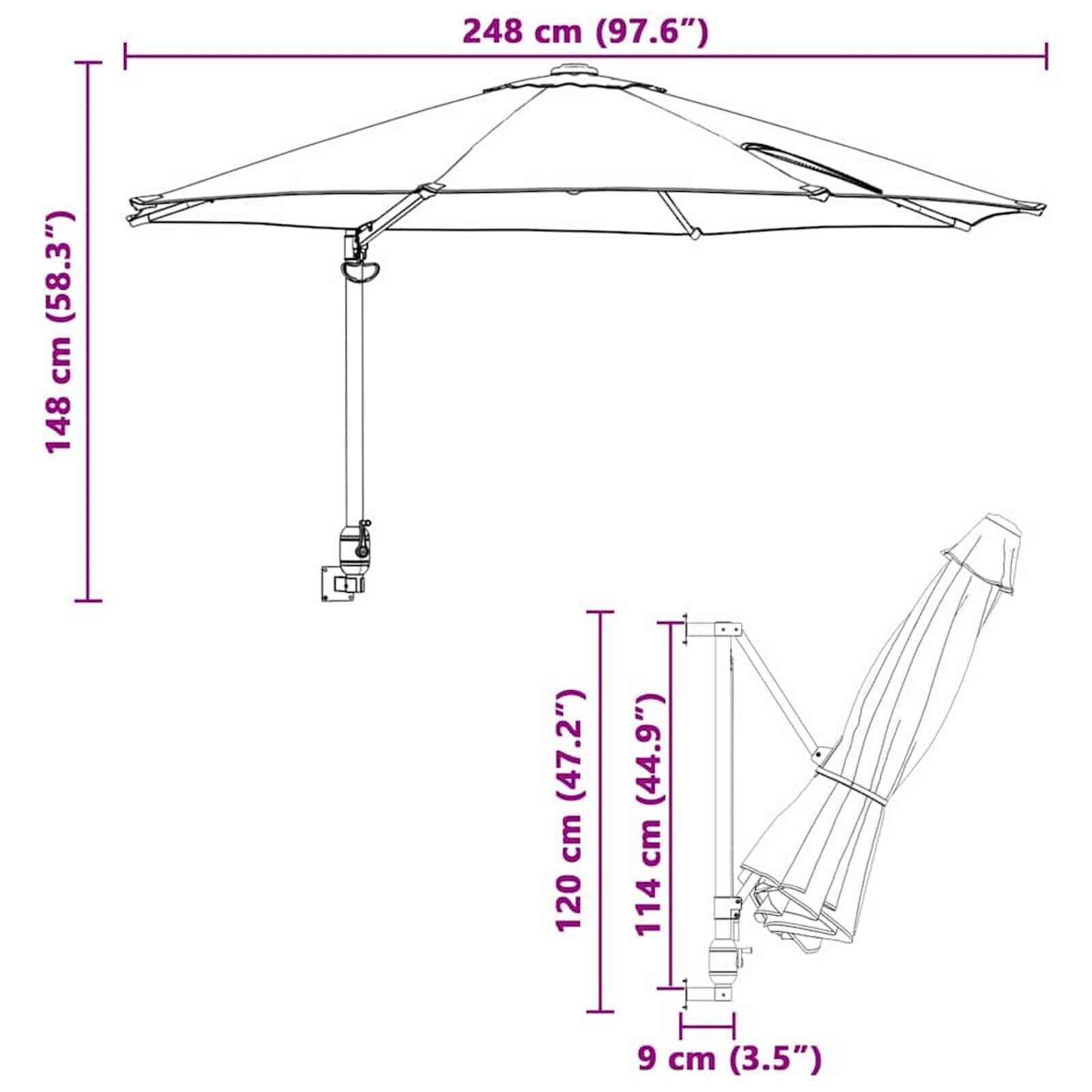 VidaXL Tuinparasol Taupe/Zwart - 57% KORTING! Ongebruikt!