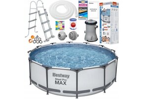 Bestway Opzetzwembad 366x100 cm - Compleet met Accessoires | 65% Korting!