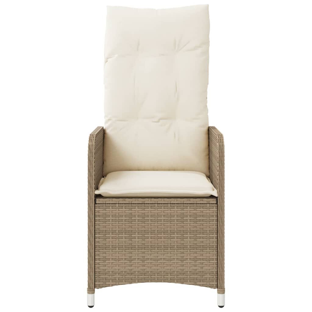 VidaXL Tuinstoelen 2 st. Beige Poly Rattan Verstelbaar + Kussens | 46% Korting!
