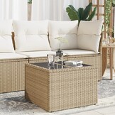 VidaXL Tuintafel Poly Rattan Beige | 40% Korting | Zo Goed Als Nieuw!