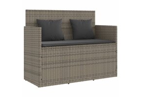 VidaXL Tuinbank Poly Rattan Grijs met Kussens - 68% Korting!