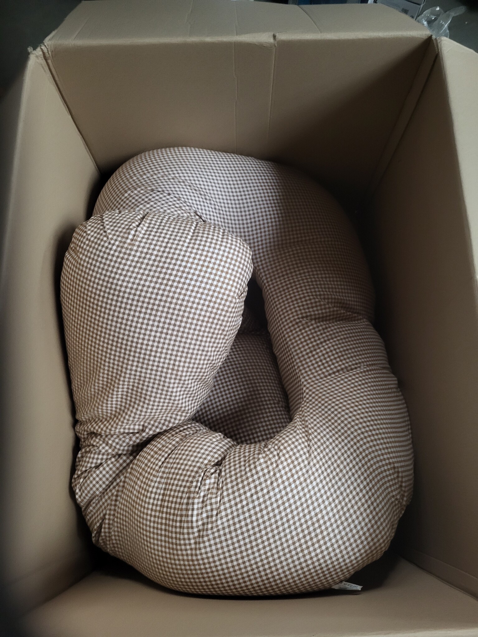 Zwangerschapskussen 300cm Crème Wit - Geruit | 40% Korting