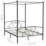 vidaXL Hemelbedframe Metaal Zwart 140x200cm - 46% Korting!