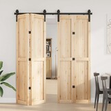 vidaXL Schuifdeurbeslag Set 183cm Zwart - 46% Korting!