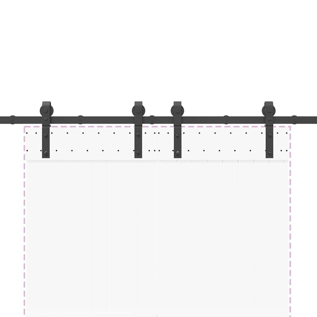 vidaXL Schuifdeurbeslag Set 183cm Zwart - 46% Korting!