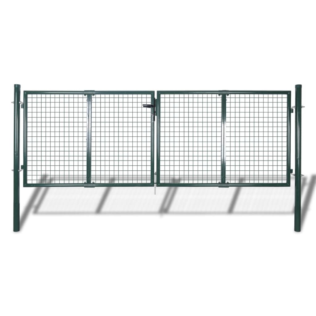 VidaXL Tuinpoort Staal Groen 306x150 cm - 40% Korting!