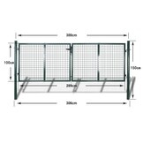 VidaXL Tuinpoort Staal Groen 306x150 cm - 40% Korting!
