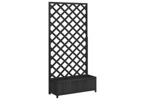 VidaXL Plantenbak met Latwerk Vurenhout Zwart | 60% Korting | Lichte Schade